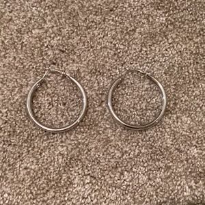 Chunky silver hoop earrings